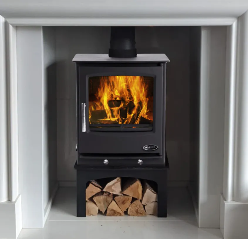 Mazona Rye 5 kW Multifuel Woodburning Stove, With Log Store, Freestanding, Eco Design Approved, Defra Approved