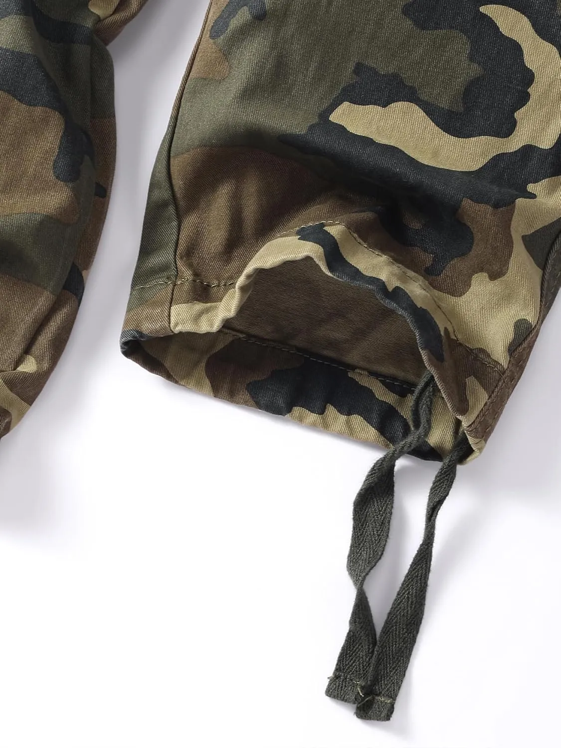 Men's Camo BDU Cargo Tactical Ripstop Casual Lightweight Baggy Combat 100% Cotton Pants with 8 Pockets(No Belt)