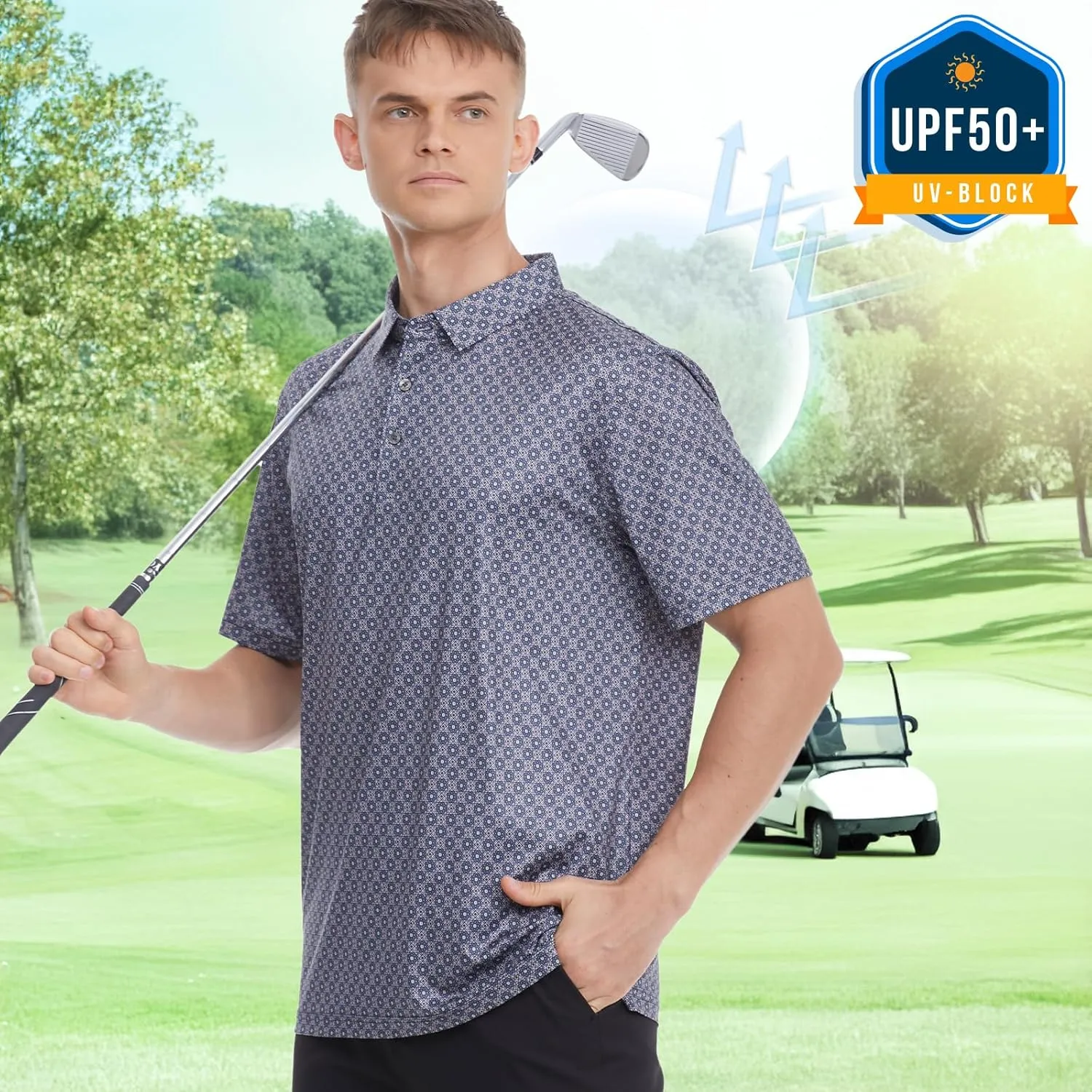 Mens Polo Shirts Short Sleeve Golf Shirt Moisture Wicking Dry Fit Casual Stylish Polo Shirt for Men