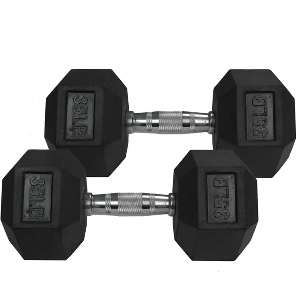 NEW Individual Rubber Hex Dumbbells HEAVY DUTY Commercial Grade