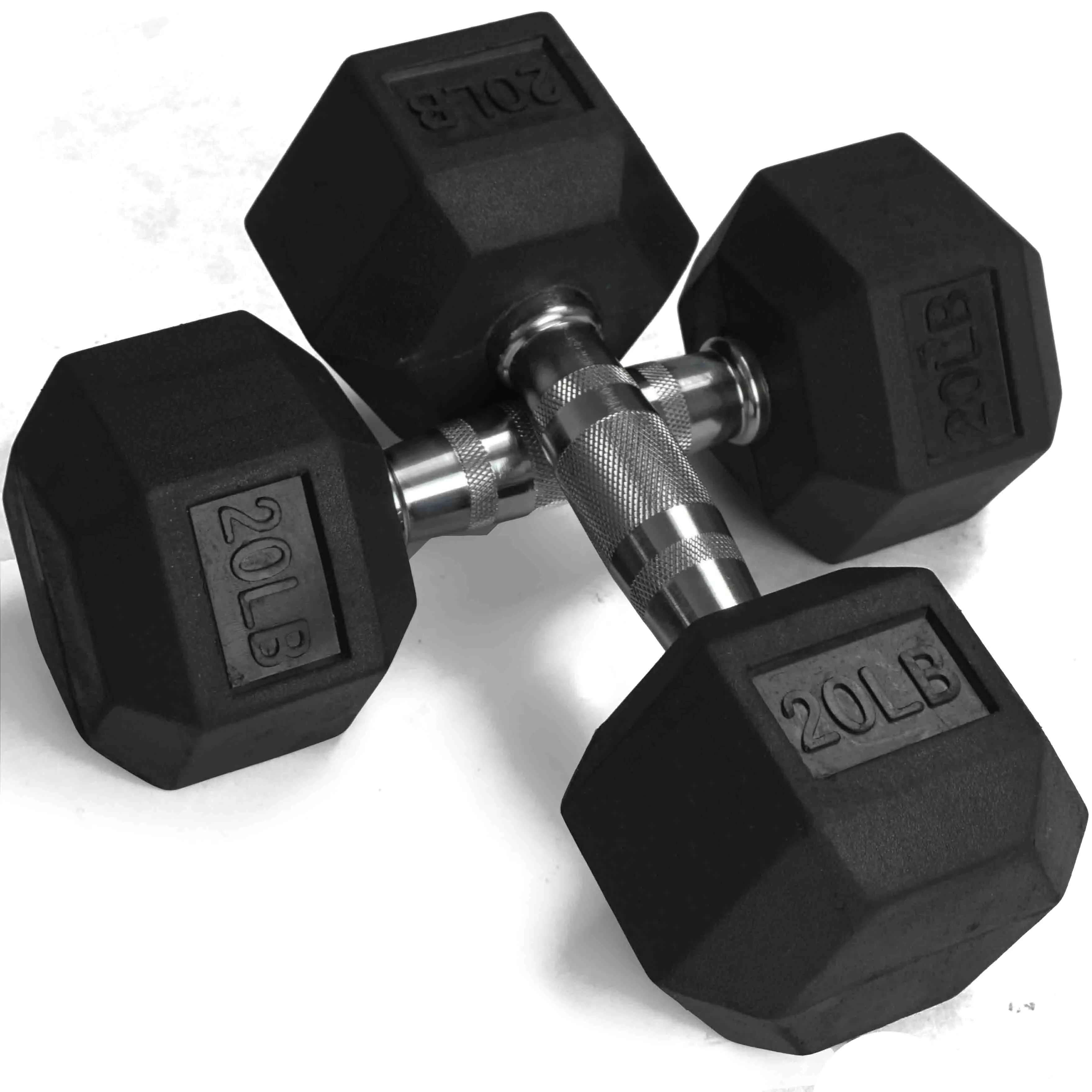 NEW Individual Rubber Hex Dumbbells HEAVY DUTY Commercial Grade