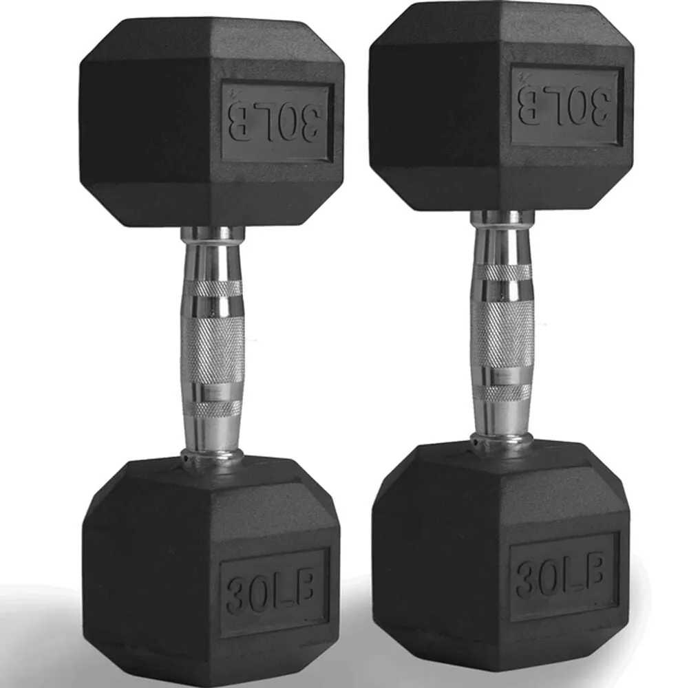 NEW Individual Rubber Hex Dumbbells HEAVY DUTY Commercial Grade