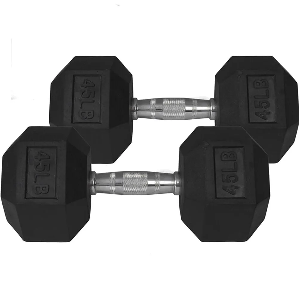 NEW Individual Rubber Hex Dumbbells HEAVY DUTY Commercial Grade
