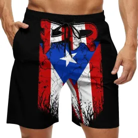 NHJMH Mens Swim Trunks Men Quick Dry Swim Short with Pockets Trinidad and Tobago Flag Board Beach Shorts