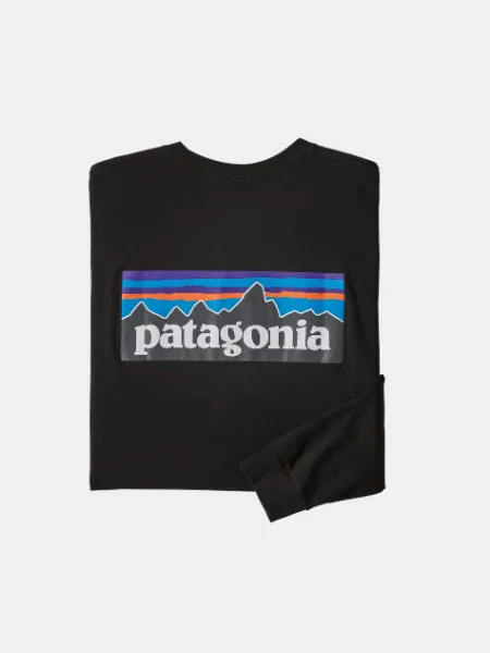 PATAGONIA MEN'S LONG SLEEVED P-6 LOGO RESPONSIBILI-TEE
