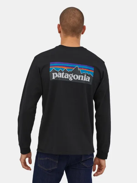 PATAGONIA MEN'S LONG SLEEVED P-6 LOGO RESPONSIBILI-TEE