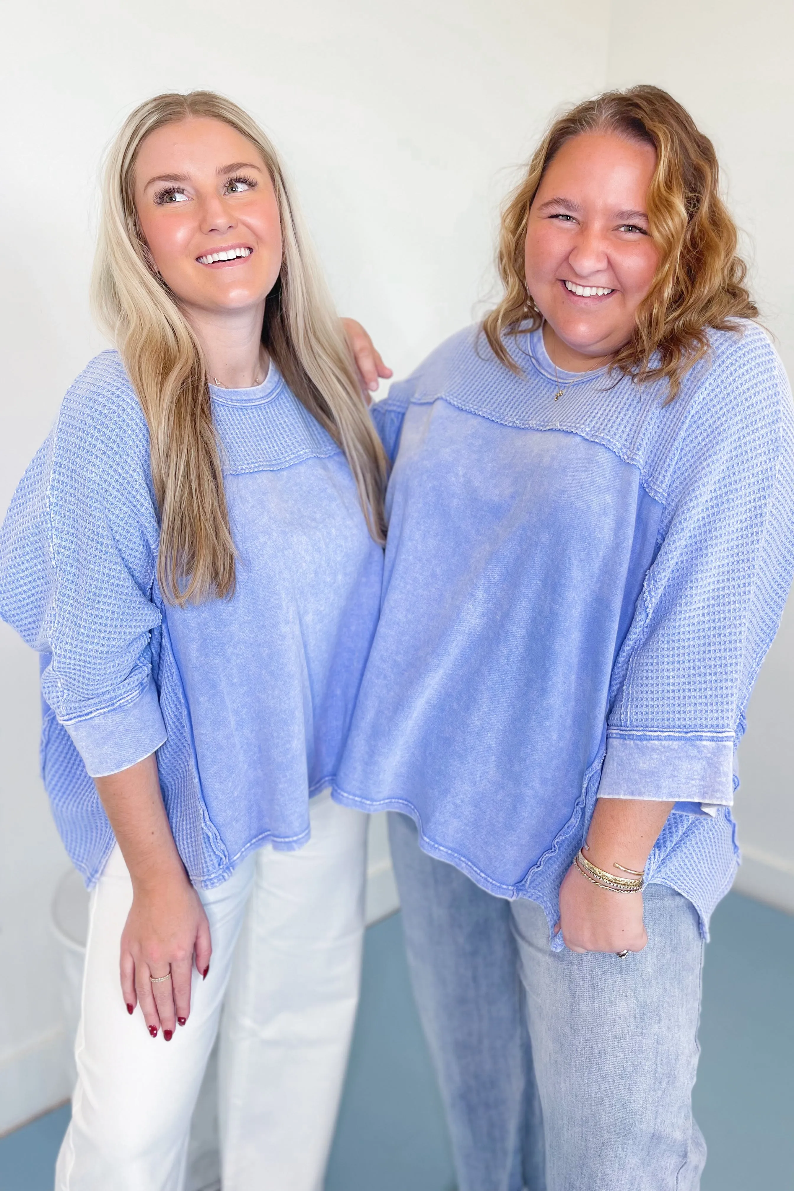 Perry Thermal Mix Terry Knit Mineral Washed Knit Top