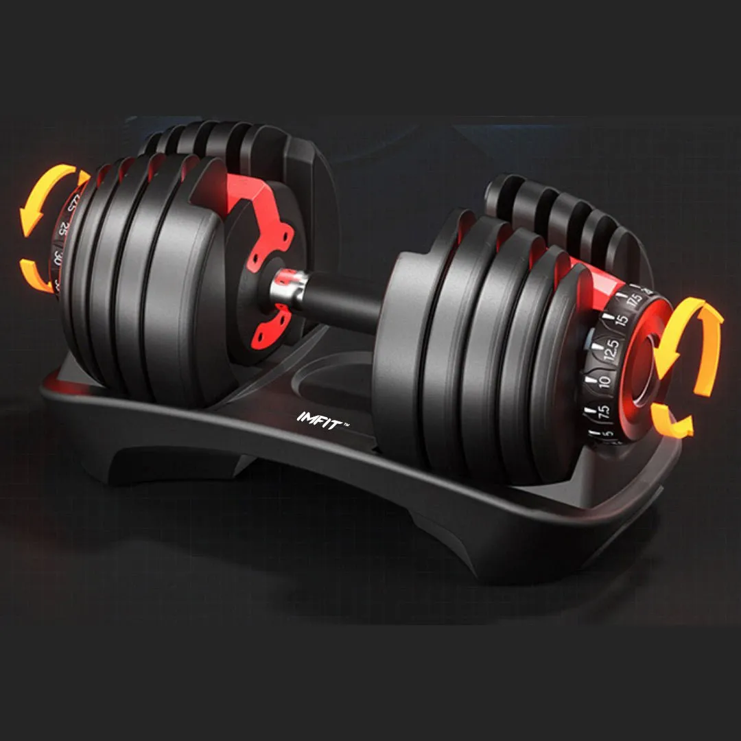 Pickup in store-IMFit 5lb-52.5lb Adjustable Dumbbell with Free Hand Grip- Weight adjusts from 5 to 52.5 lbs. 15 Adjustable Weight Settings, Space Efficient Compact Design, Easily Switch Exercises.