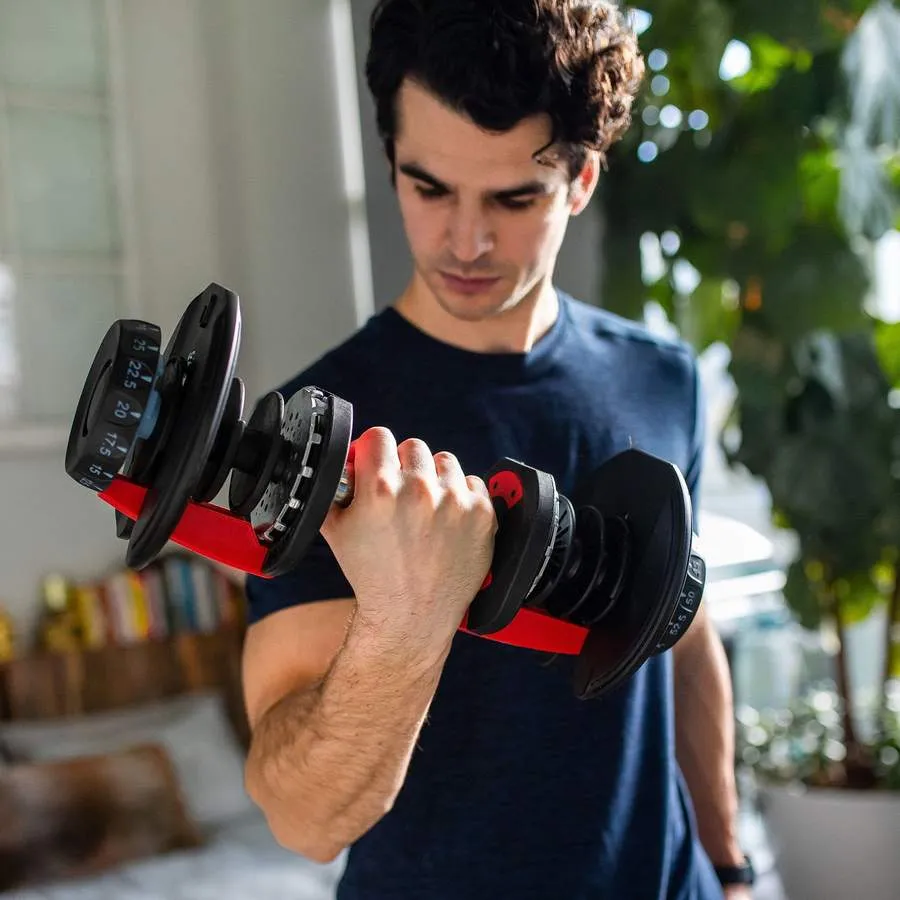 Pickup in store-IMFit 5lb-52.5lb Adjustable Dumbbell with Free Hand Grip- Weight adjusts from 5 to 52.5 lbs. 15 Adjustable Weight Settings, Space Efficient Compact Design, Easily Switch Exercises.