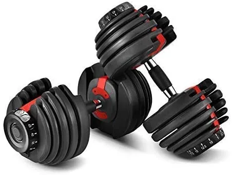 Pickup in store-IMFit 5lb-52.5lb Adjustable Dumbbell with Free Hand Grip- Weight adjusts from 5 to 52.5 lbs. 15 Adjustable Weight Settings, Space Efficient Compact Design, Easily Switch Exercises.