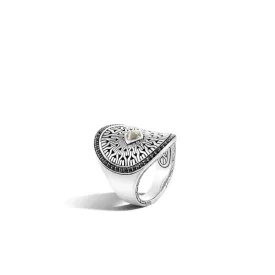 Radial Pavé Saddle Ring