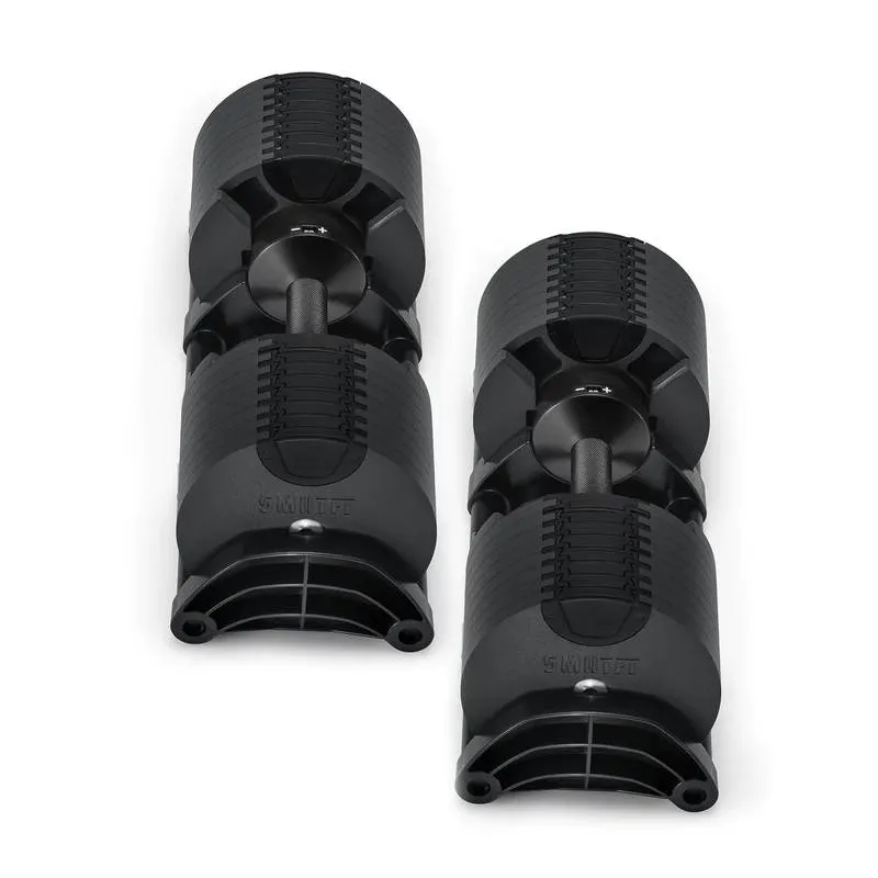 SMRTFT Nüobells - 5-80lb Adjustable Dumbbell Pair - Matte Black
