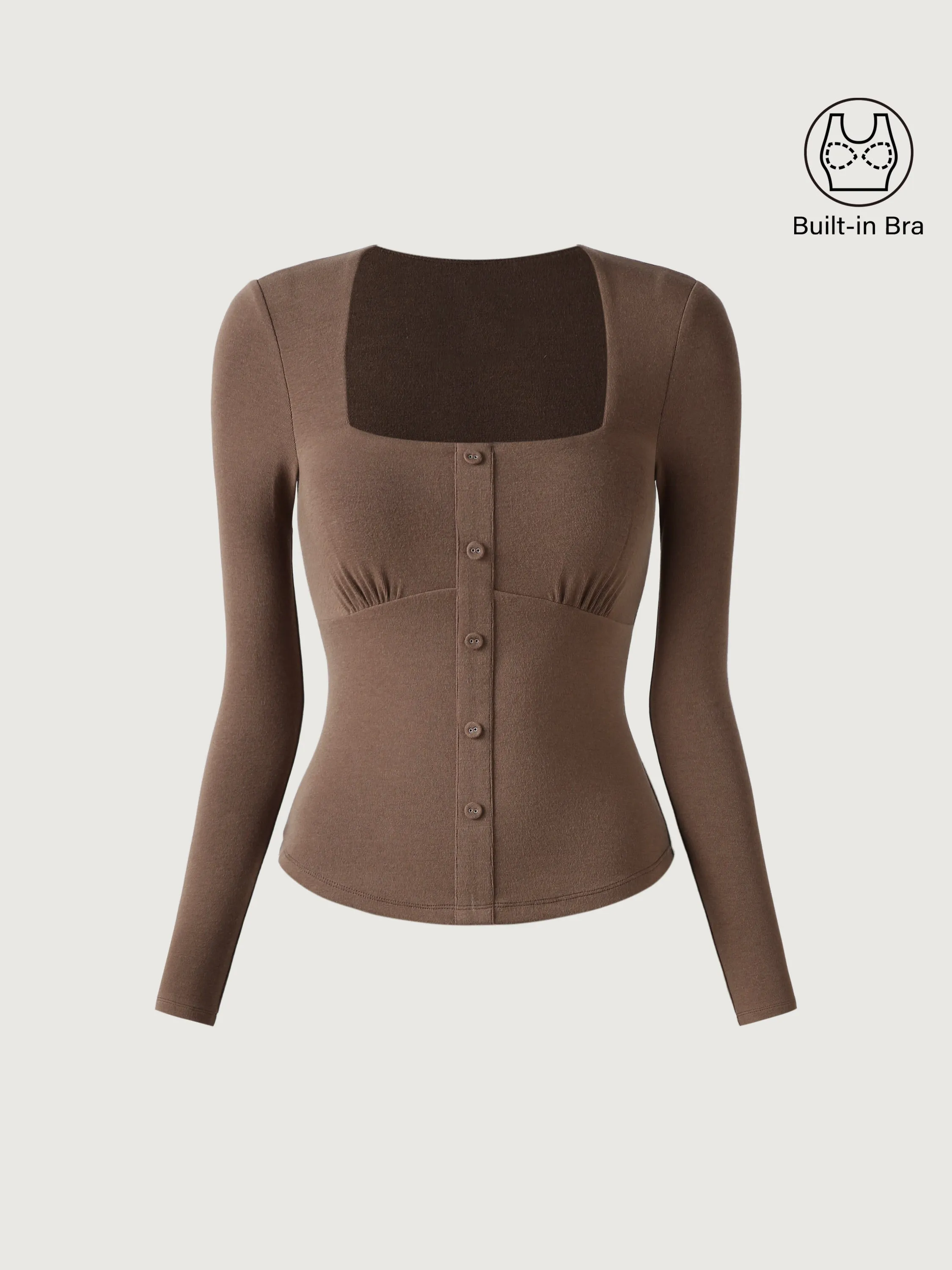 Square Neck Placket Brami Top