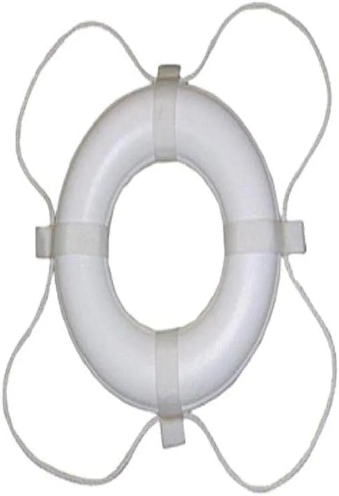 TAYLOR MADE PRODUCTS Vinyl Coated Foam Life Ring with White Grab Lines, Orange (24")