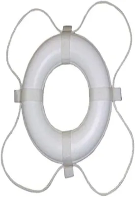 TAYLOR MADE PRODUCTS Vinyl Coated Foam Life Ring with White Grab Lines, Orange (24")