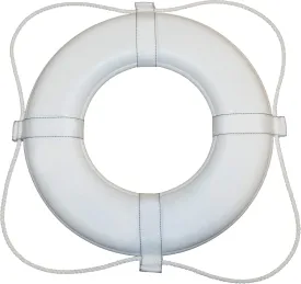 Taylor Made Vinyl Coated Foam Life Ring with White Grab Lines, White (20")  Puncture, tear, scuff-resistant  United States Coast Guard approved for commercial and recreational use  2020122283