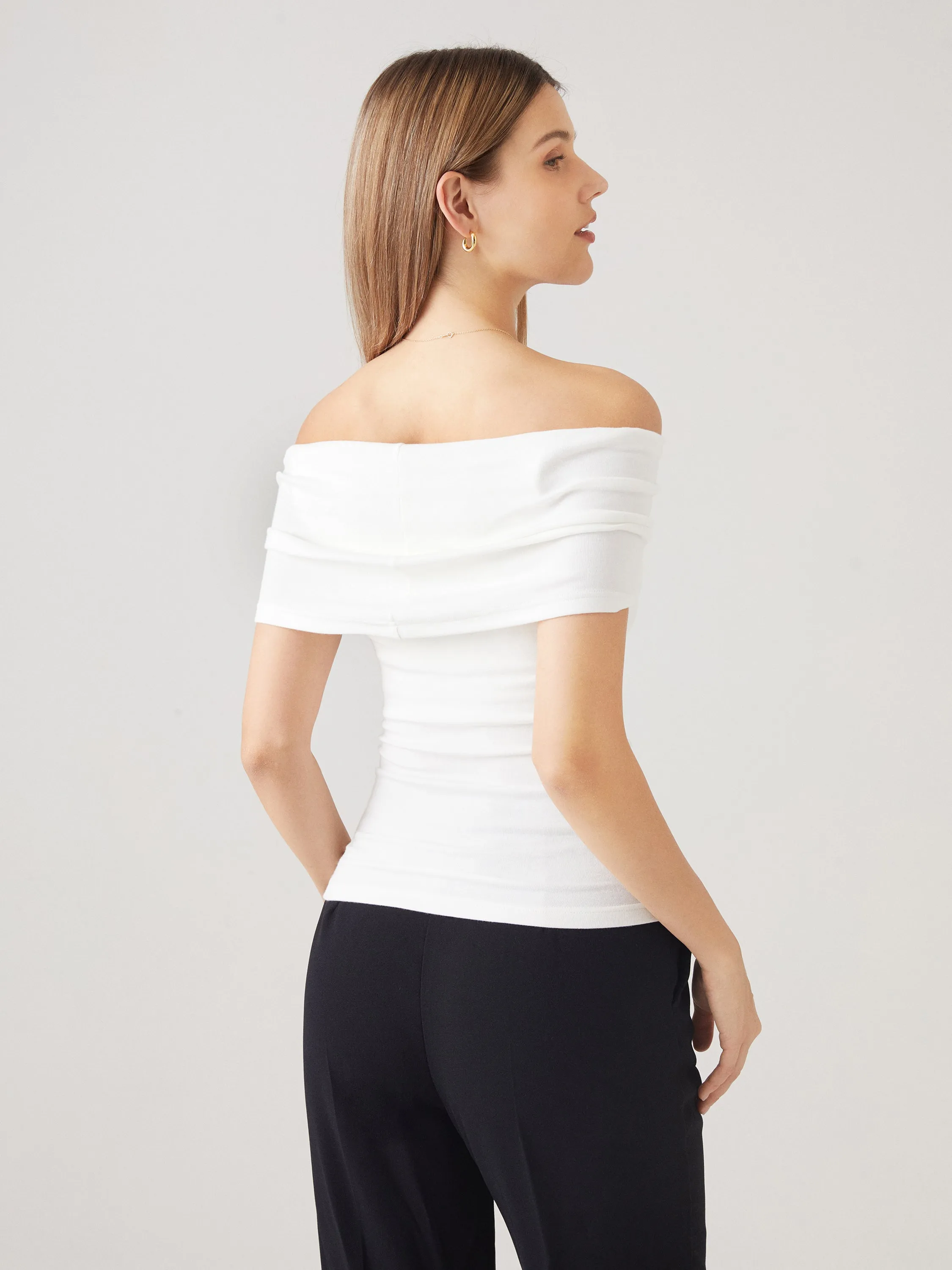 Transformable Bow Cold Shoulder Brami Top