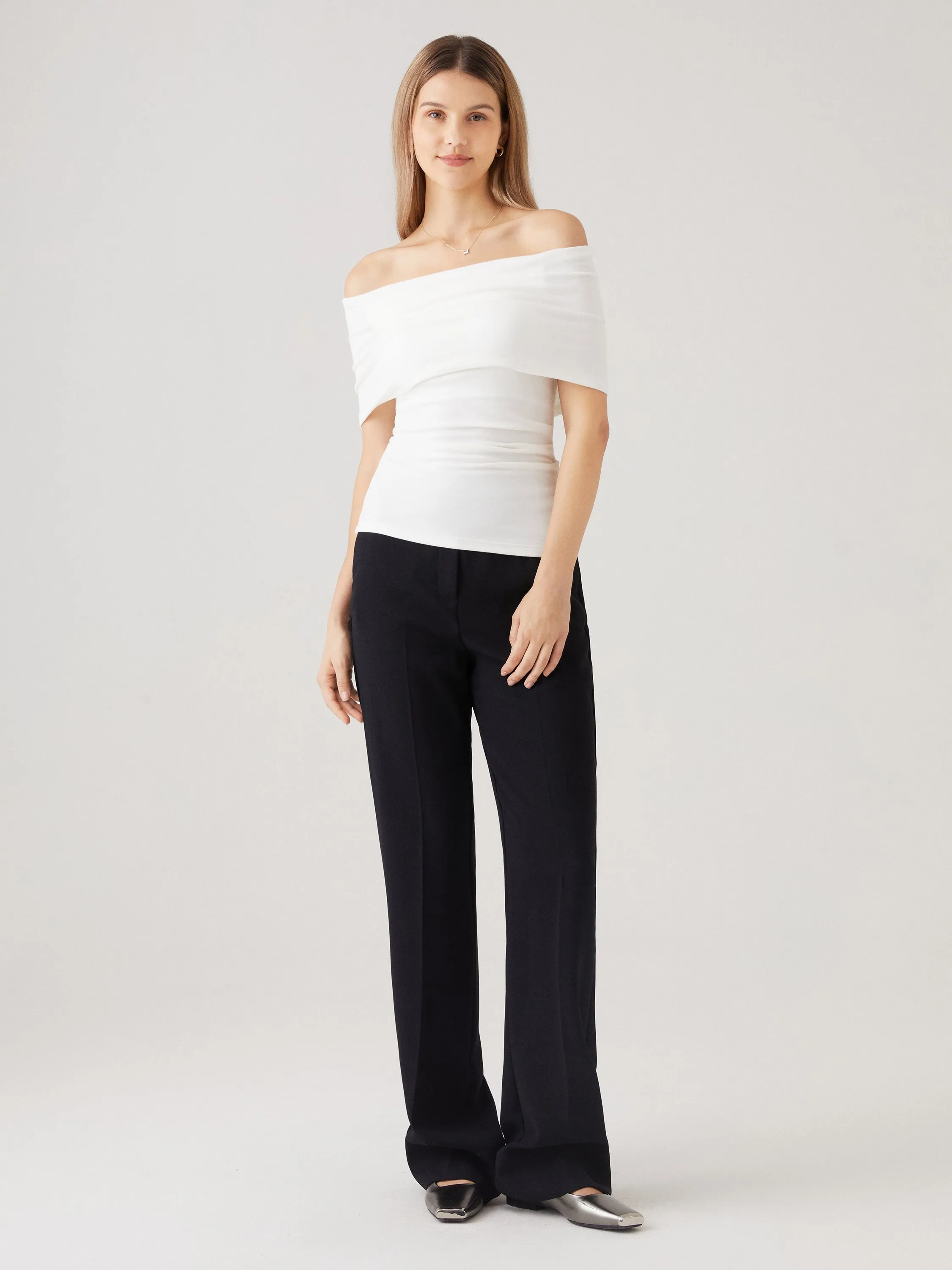 Transformable Bow Cold Shoulder Brami Top