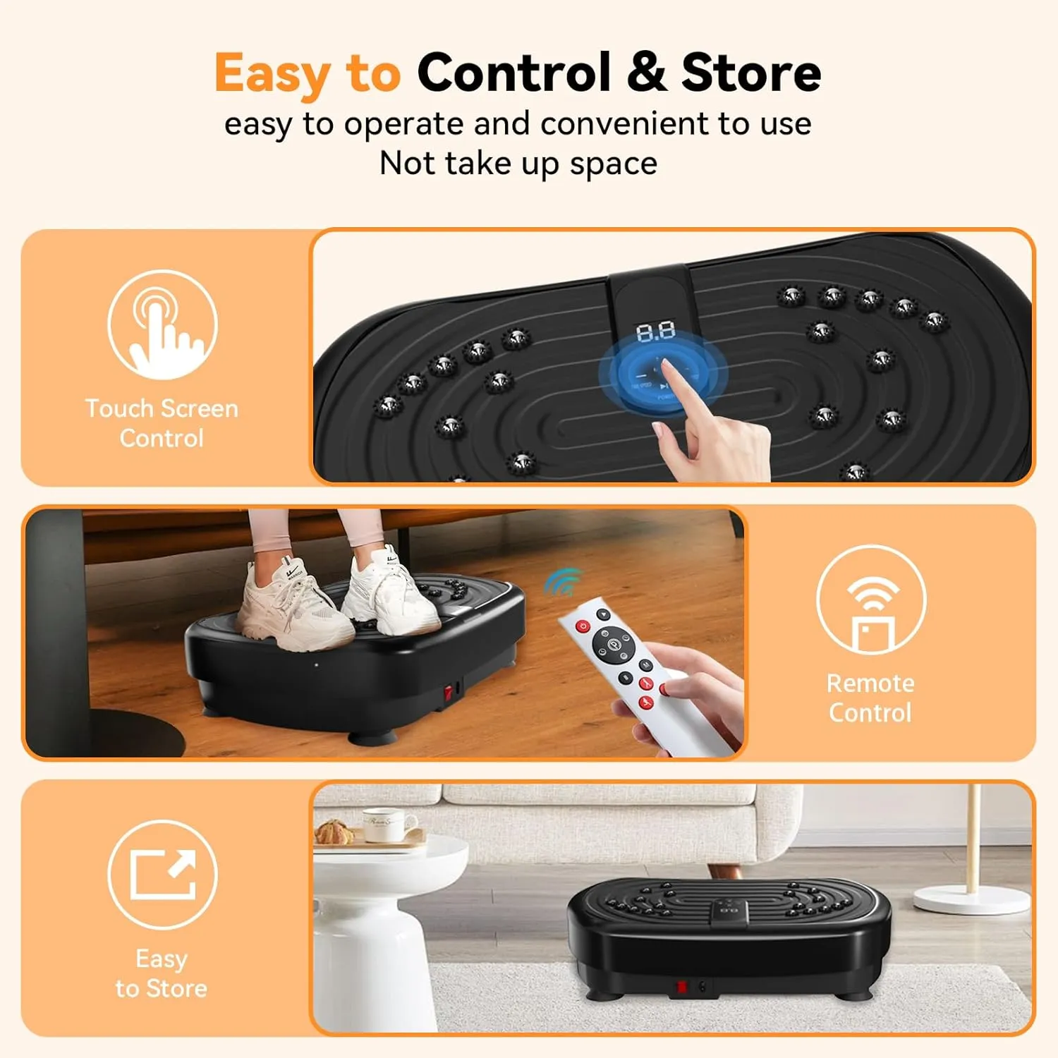 UCIN Vibration Plate Exercise Machine, Vibration Plate for Lymphatic Drainage, 330 Lbs Capacity Vibrating Plate for Weight Loss Home Fitness with Resistance Bands/Pilates Ball