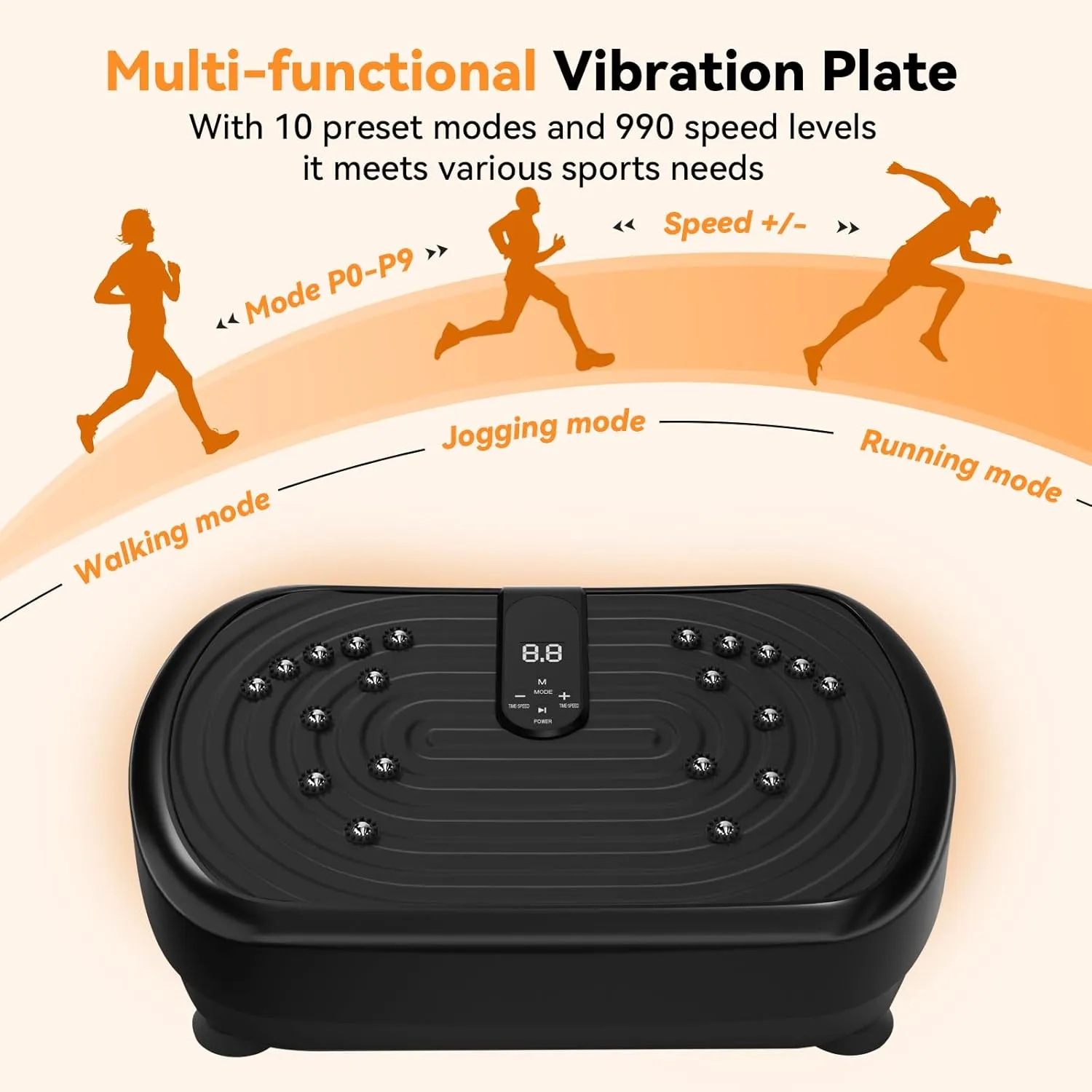 UCIN Vibration Plate Exercise Machine, Vibration Plate for Lymphatic Drainage, 330 Lbs Capacity Vibrating Plate for Weight Loss Home Fitness with Resistance Bands/Pilates Ball