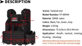 vAv YAKEDA Quick Release Tactical Laser-Cutting Vest Multicam Lightweight Vest