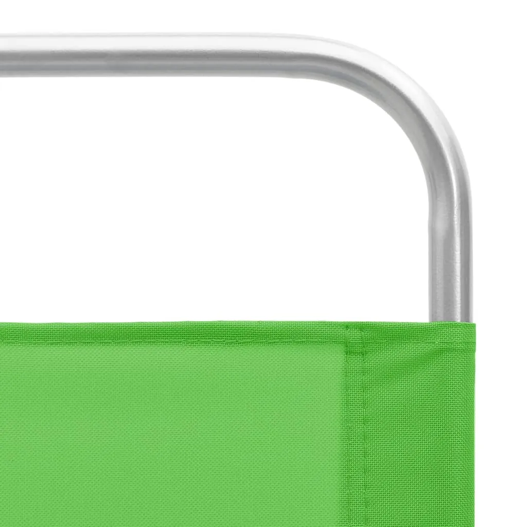 vidaXL Folding Beach Chairs 2 pcs Green Fabric