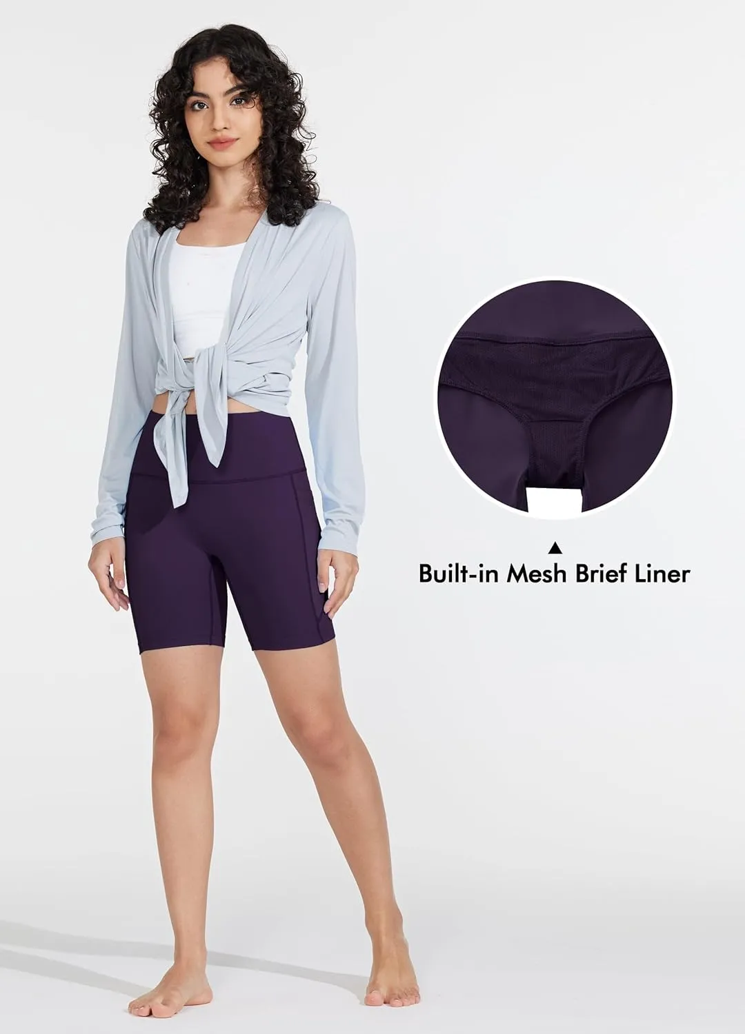 Women's 3"/6" Swim Shorts with Liner Pockets High Waisted Bathing Shorts Bottoms Tummy Control UPF 50 