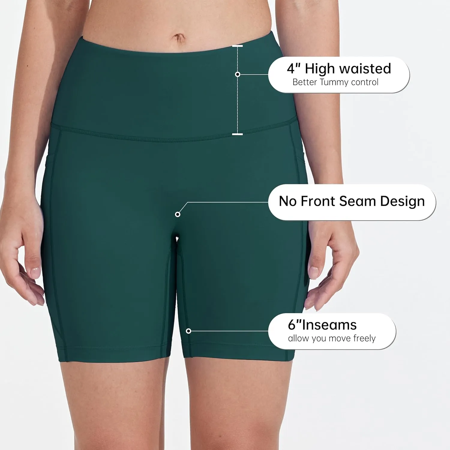 Women's 3"/6" Swim Shorts with Liner Pockets High Waisted Bathing Shorts Bottoms Tummy Control UPF 50 